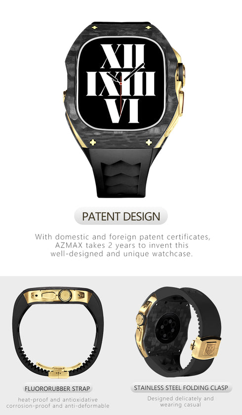 AZMAX-549 Carbon fiber and titanium alloy watch case for Apple